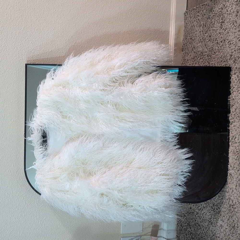 Fluffy White Faux Fur Jacket NWOT
